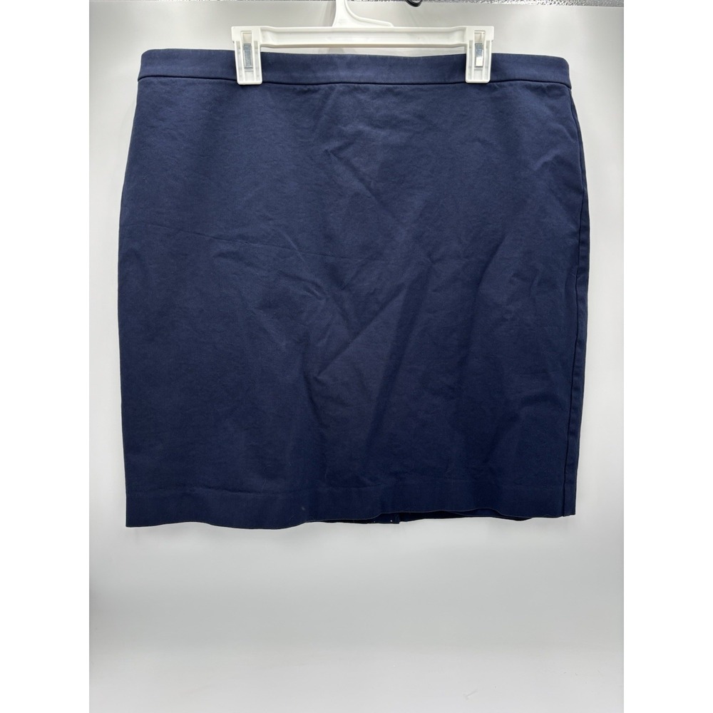 J Crew Skirt Womens 20 Navy Blue Stretch Pencil Straight Career Workwear NWOT - Picture 3 of 7